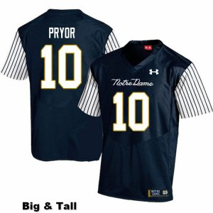 Notre Dame Fighting Irish Men's Isaiah Pryor #10 Navy Under Armour Alternate Authentic Stitched Big & Tall College NCAA Football Jersey VUL0399VG